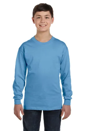 Gildan Langarm-Crewneck-T-Shirt für Jugendliche - Carolina Blau