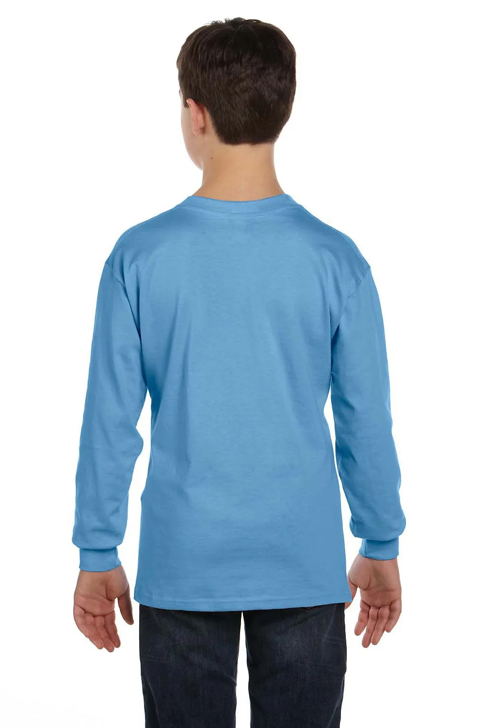 Gildan Langarm-Crewneck-T-Shirt für Jugendliche - Carolina Blau
