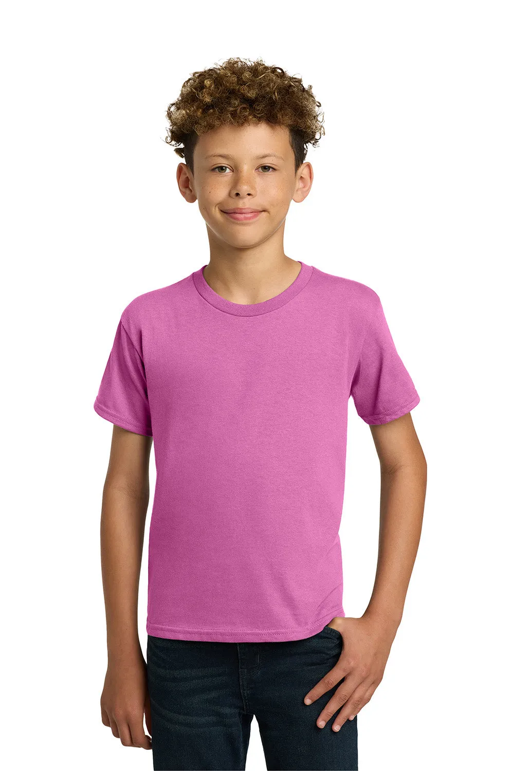 Gildan Jugend Kurzarm Rundhals T-Shirt - Azaleen Rosa