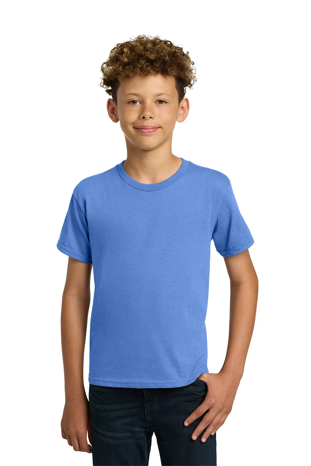 Gildan Jugend Kurzarm Rundhals T-Shirt - Carolina Blau