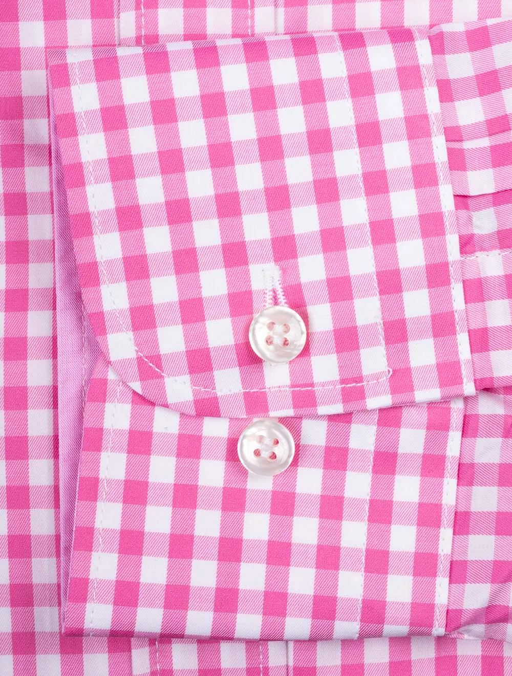 Gingham Baumwollköper Hemd Rosa