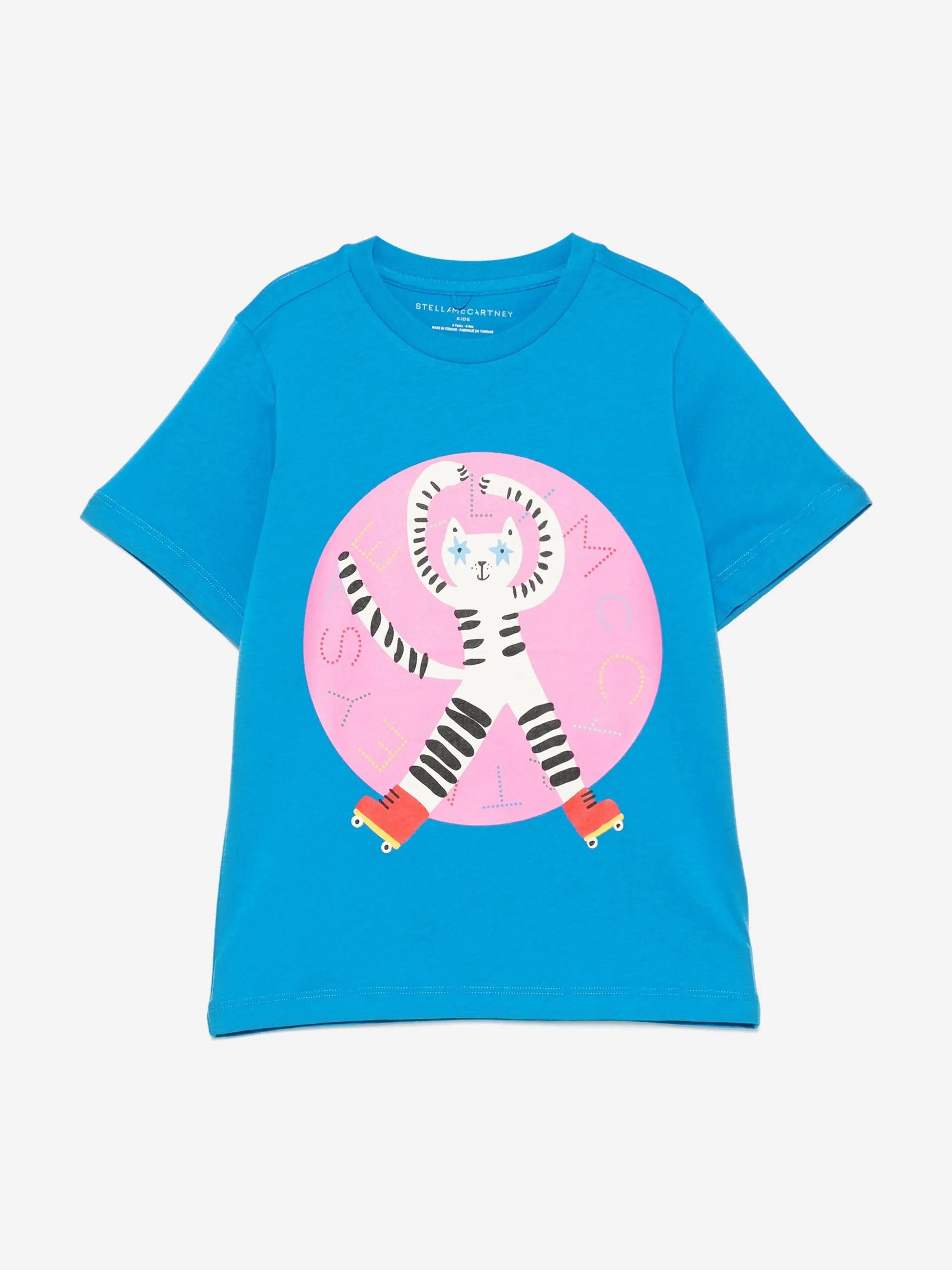 Mädchen Katzen-Logo T-Shirt in Blau