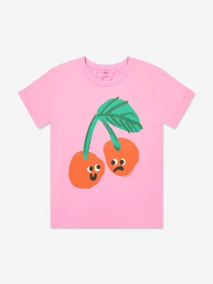 Mädchen Kirschdruck T-Shirt in Rosa