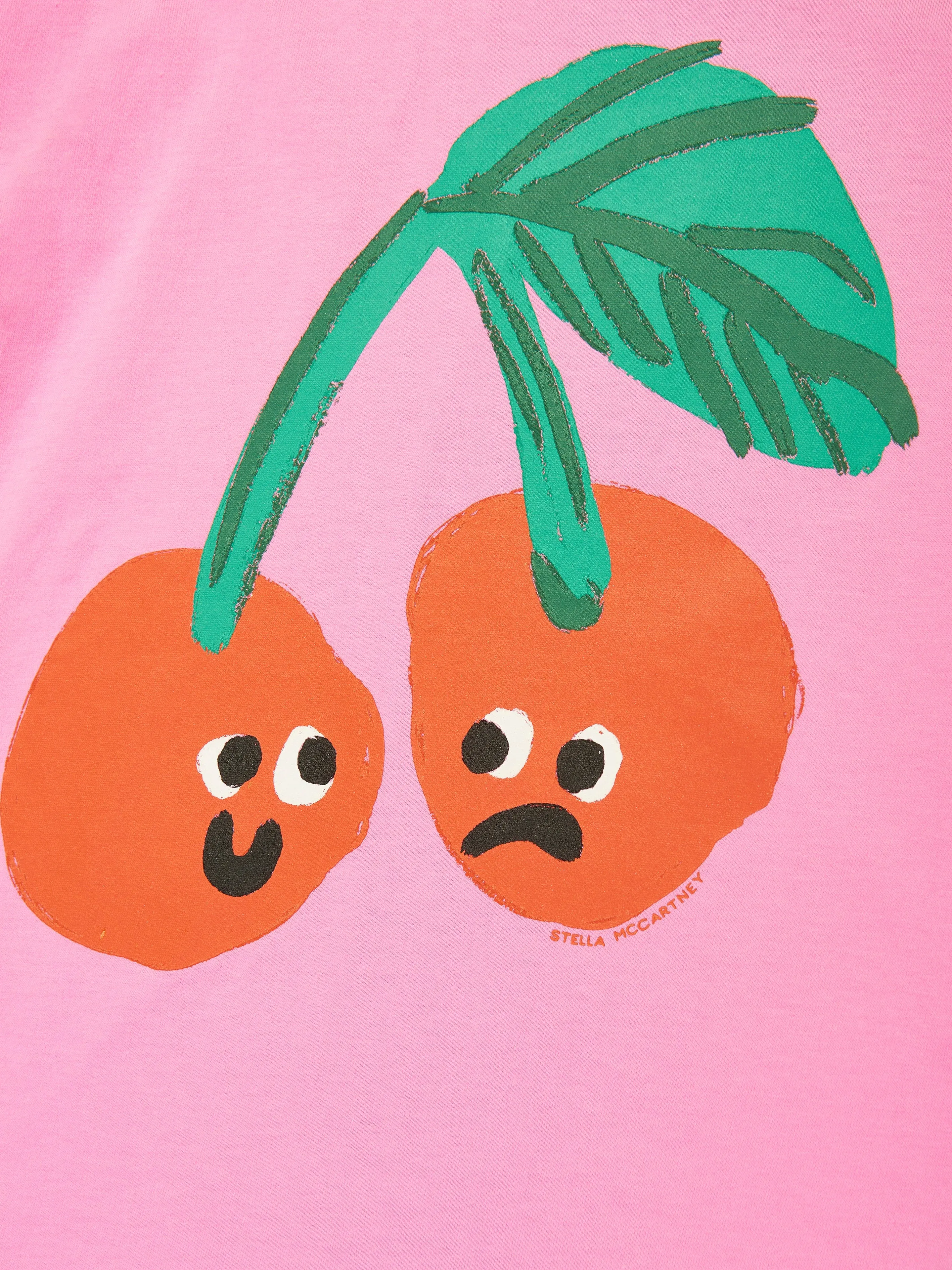 Mädchen Kirschdruck T-Shirt in Rosa