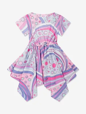 Mädchen Baumwoll Fontane Druck Kleid in Rosa