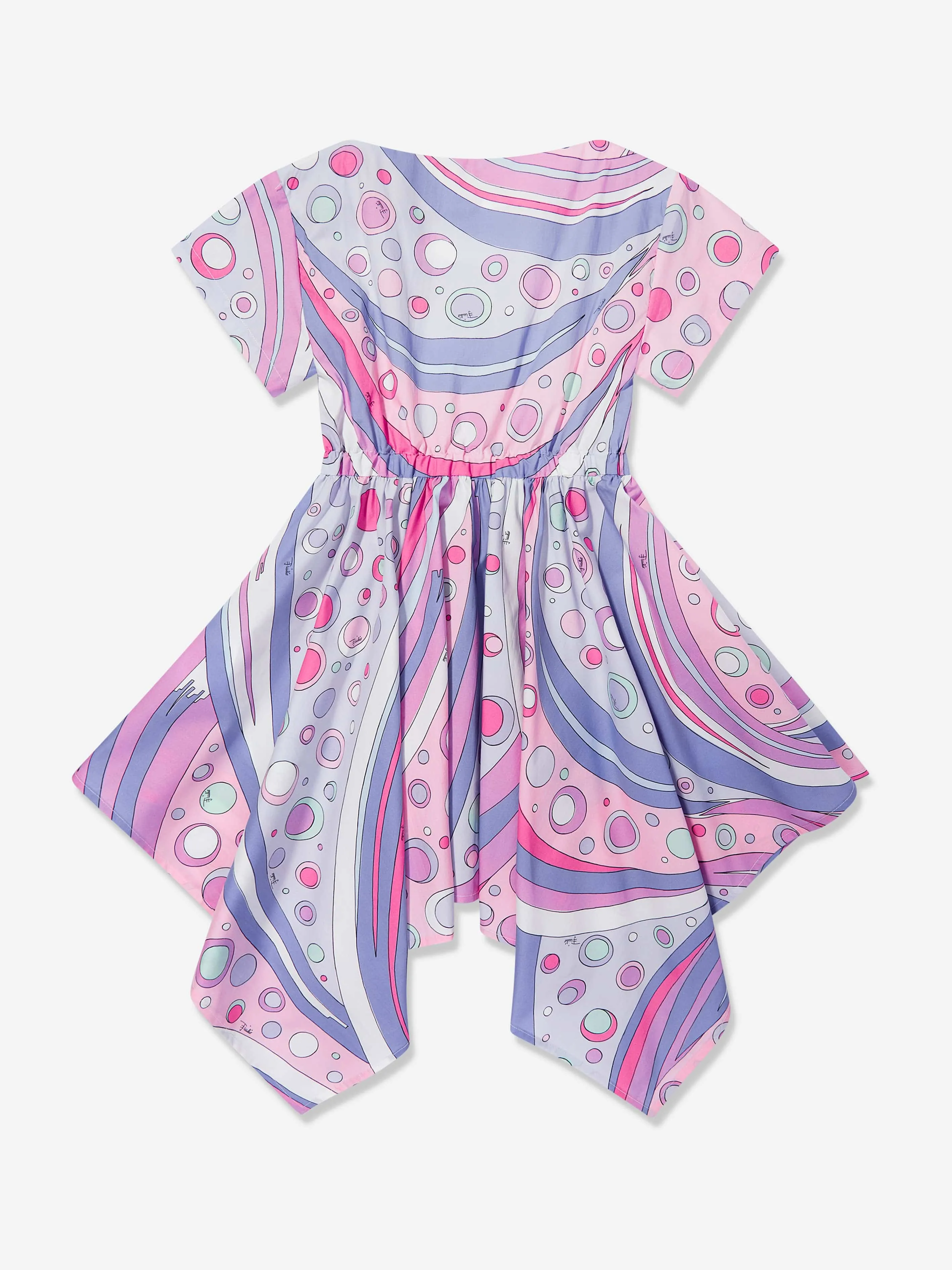 Mädchen Baumwoll Fontane Druck Kleid in Rosa