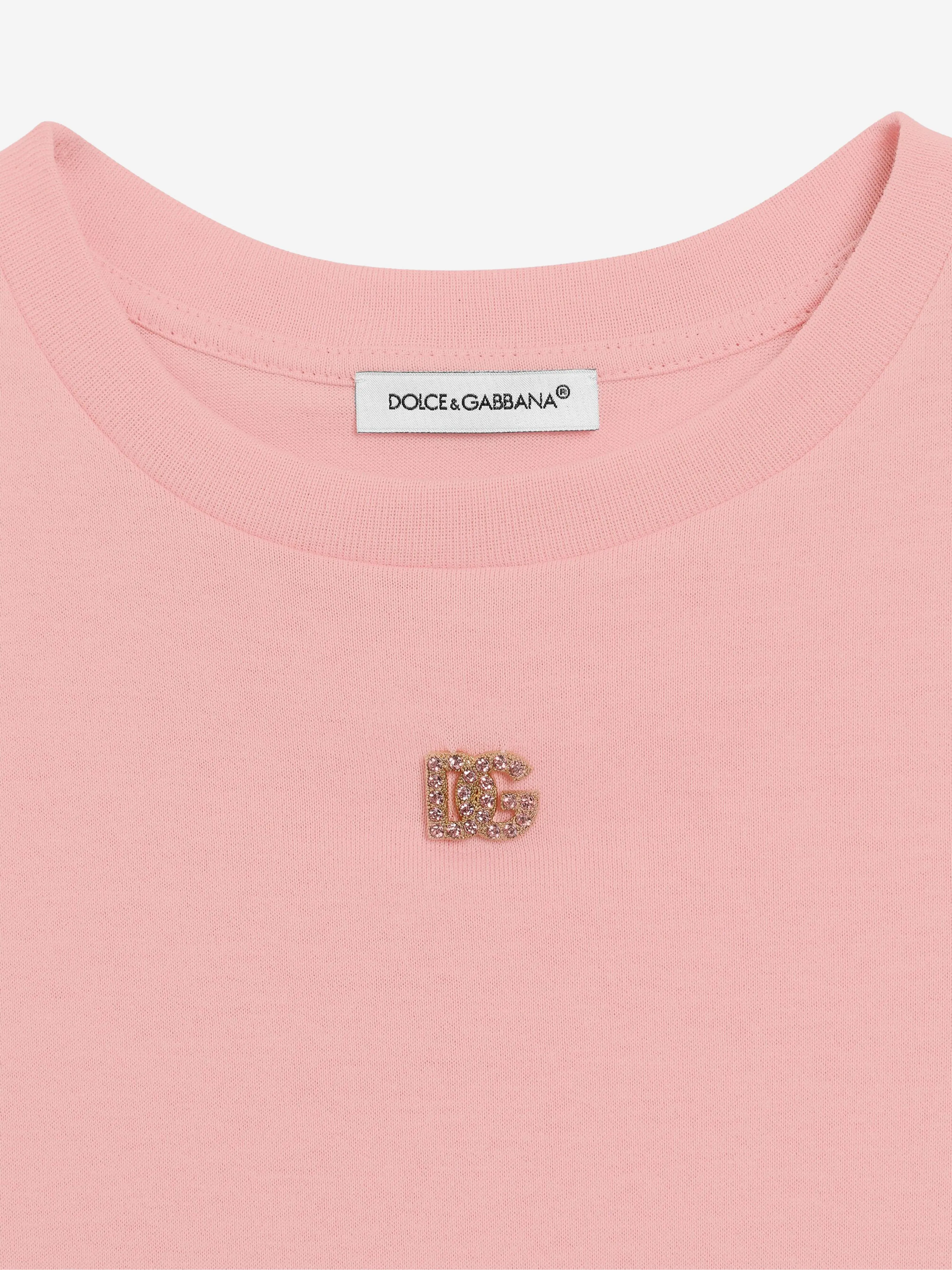 Mädchen Diamante Logo T-Shirt in Rosa