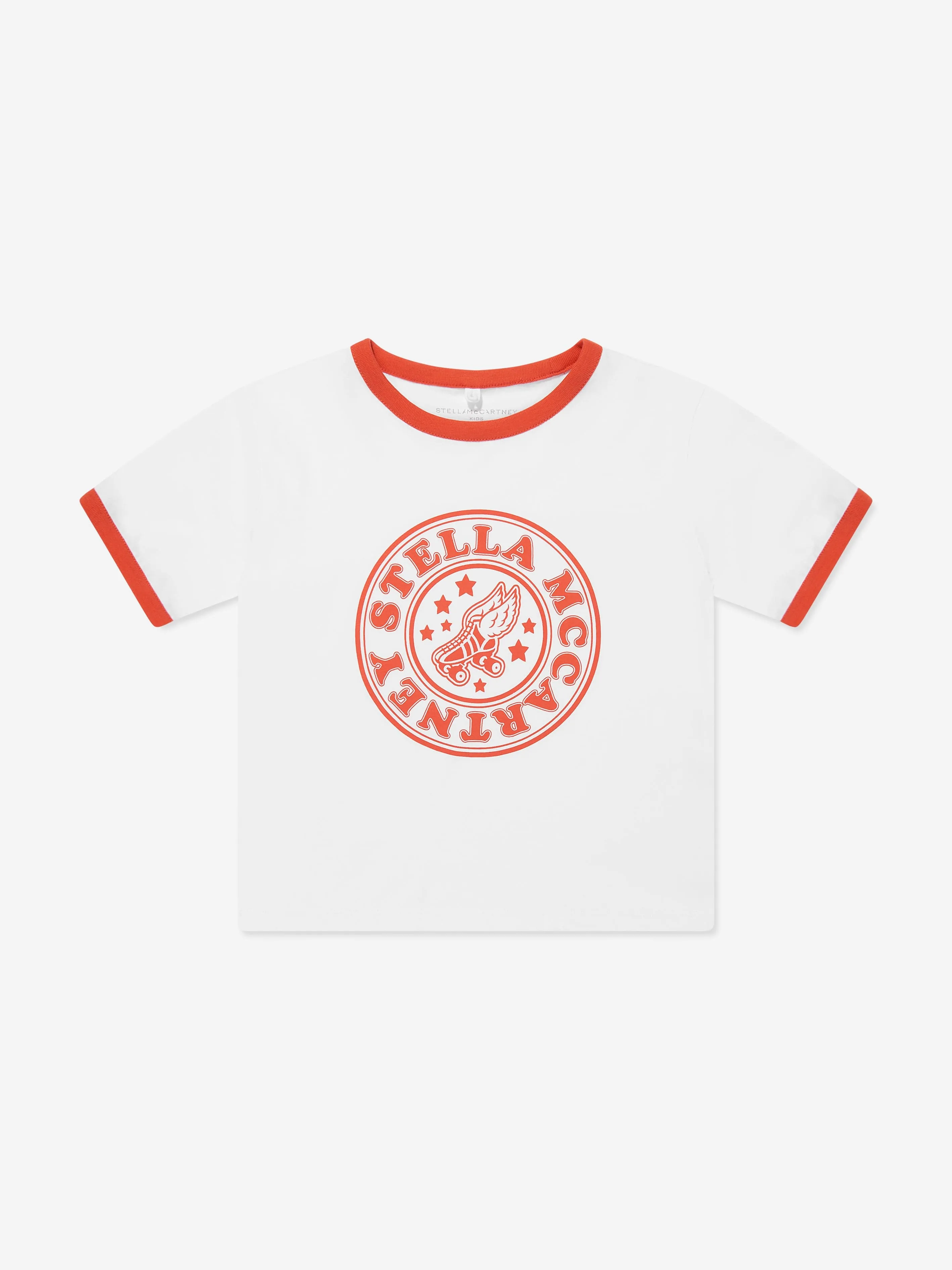Mädchen Logo Print Cropped T-Shirt in Weiß