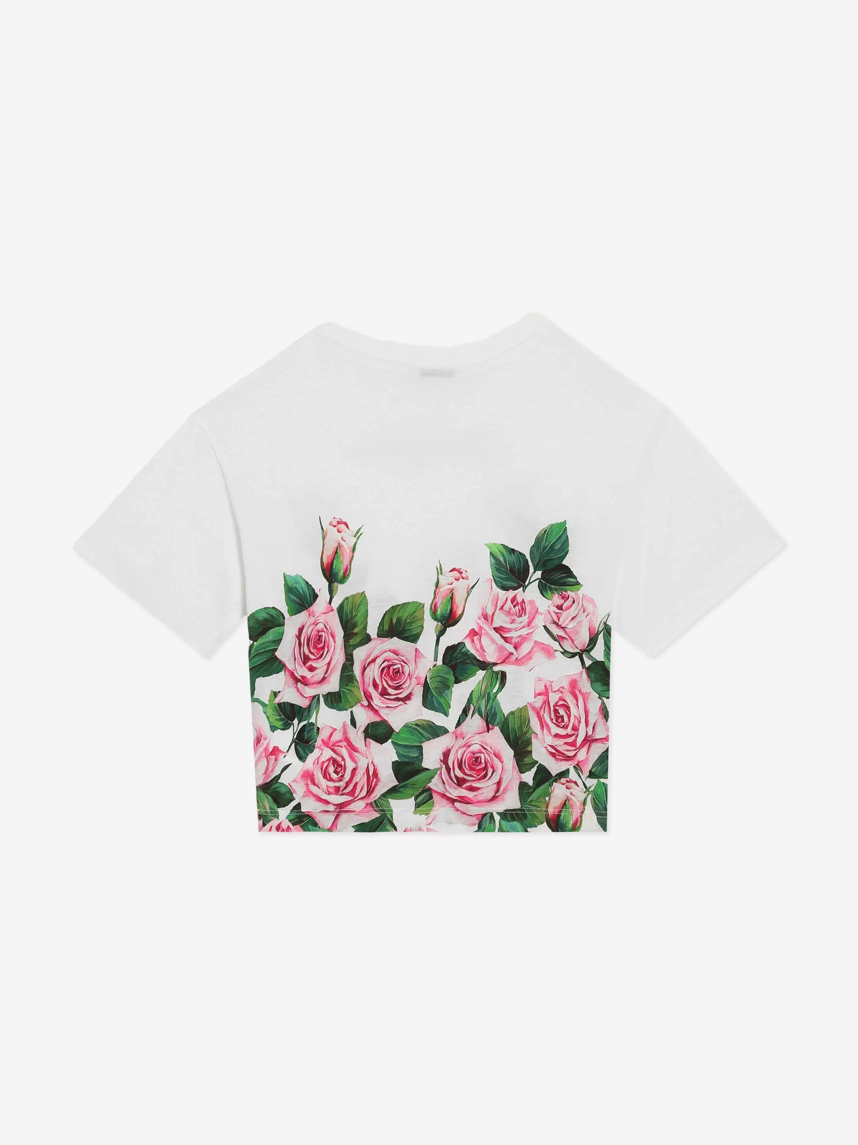 Mädchen Rosenprint T-Shirt in Weiß
