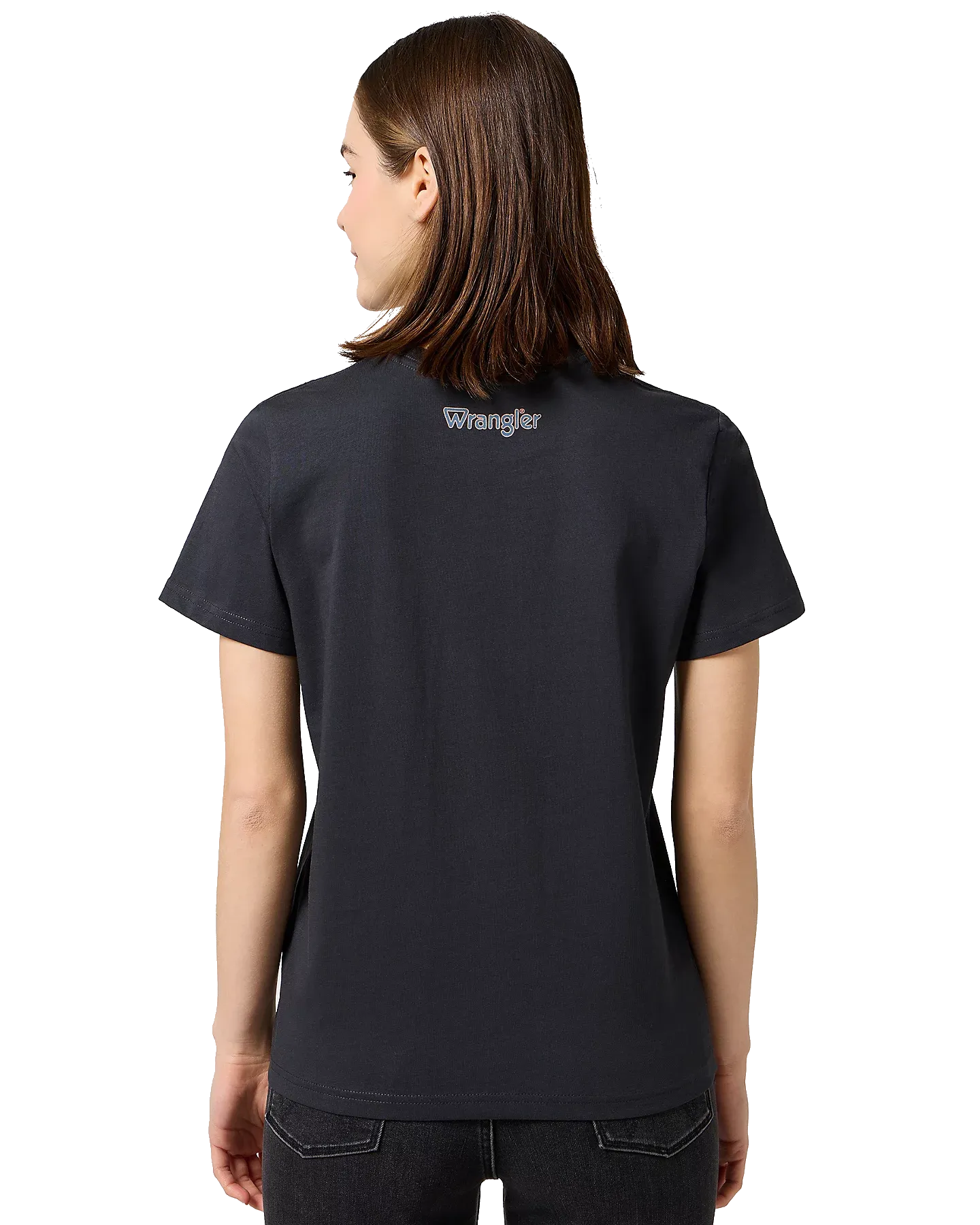 Graphik-T-Shirt in Verblasstem Schwarz