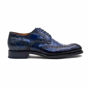 H und H Alligator Schnürschuhe - Marine