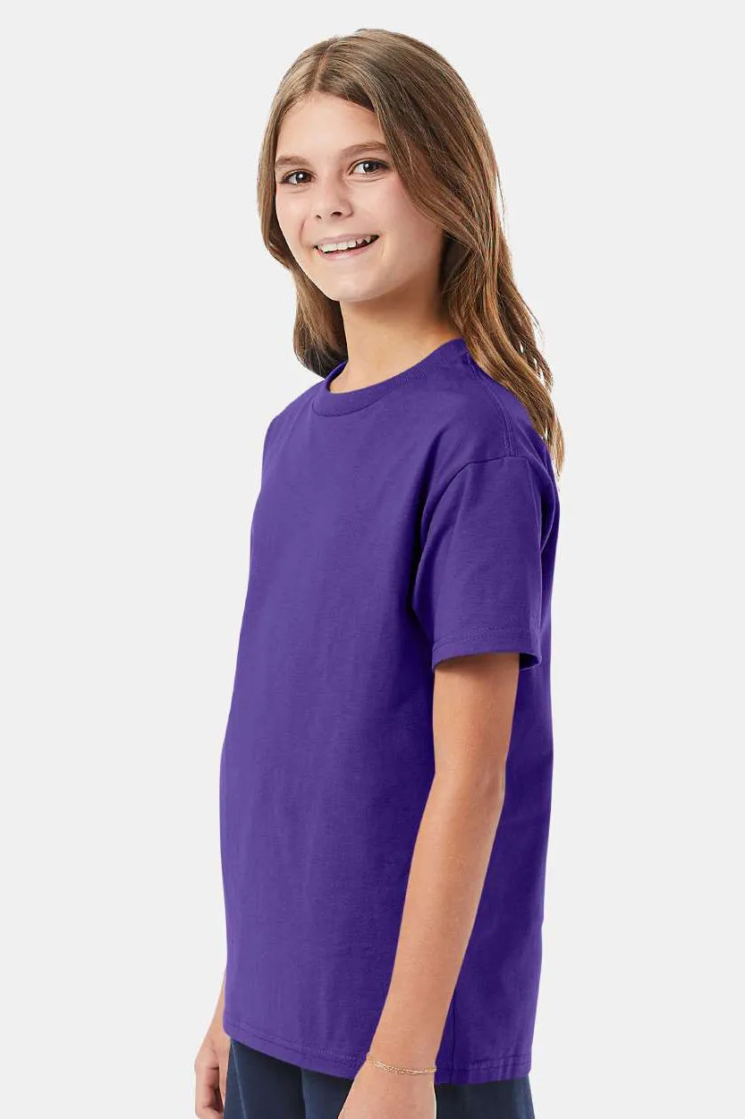 Hanes Youth ComfortSoft Kurzarm Rundhals T-Shirt - Lila