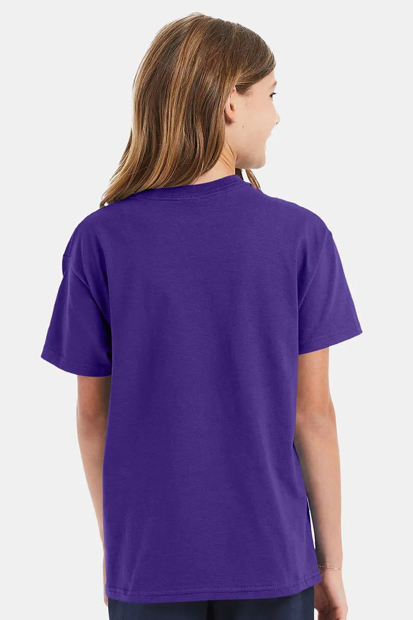 Hanes Youth ComfortSoft Kurzarm Rundhals T-Shirt - Lila