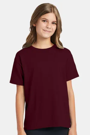 Hanes Youth EcoSmart Kurzarm-Rundhals-T-Shirt - Kastanienbraun