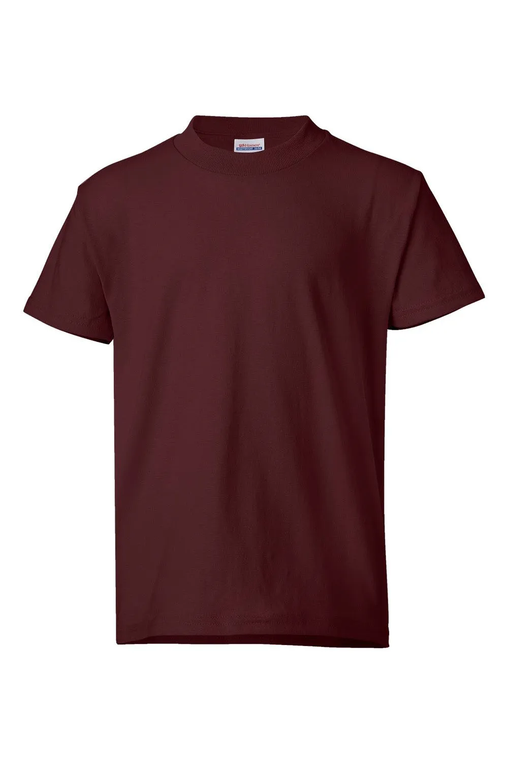 Hanes Youth EcoSmart Kurzarm-Rundhals-T-Shirt - Kastanienbraun