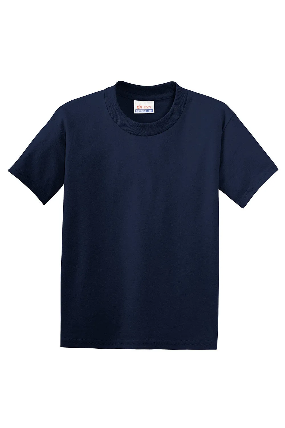 Hanes Youth EcoSmart Kurzarm-Rundhals-T-Shirt - Marineblau