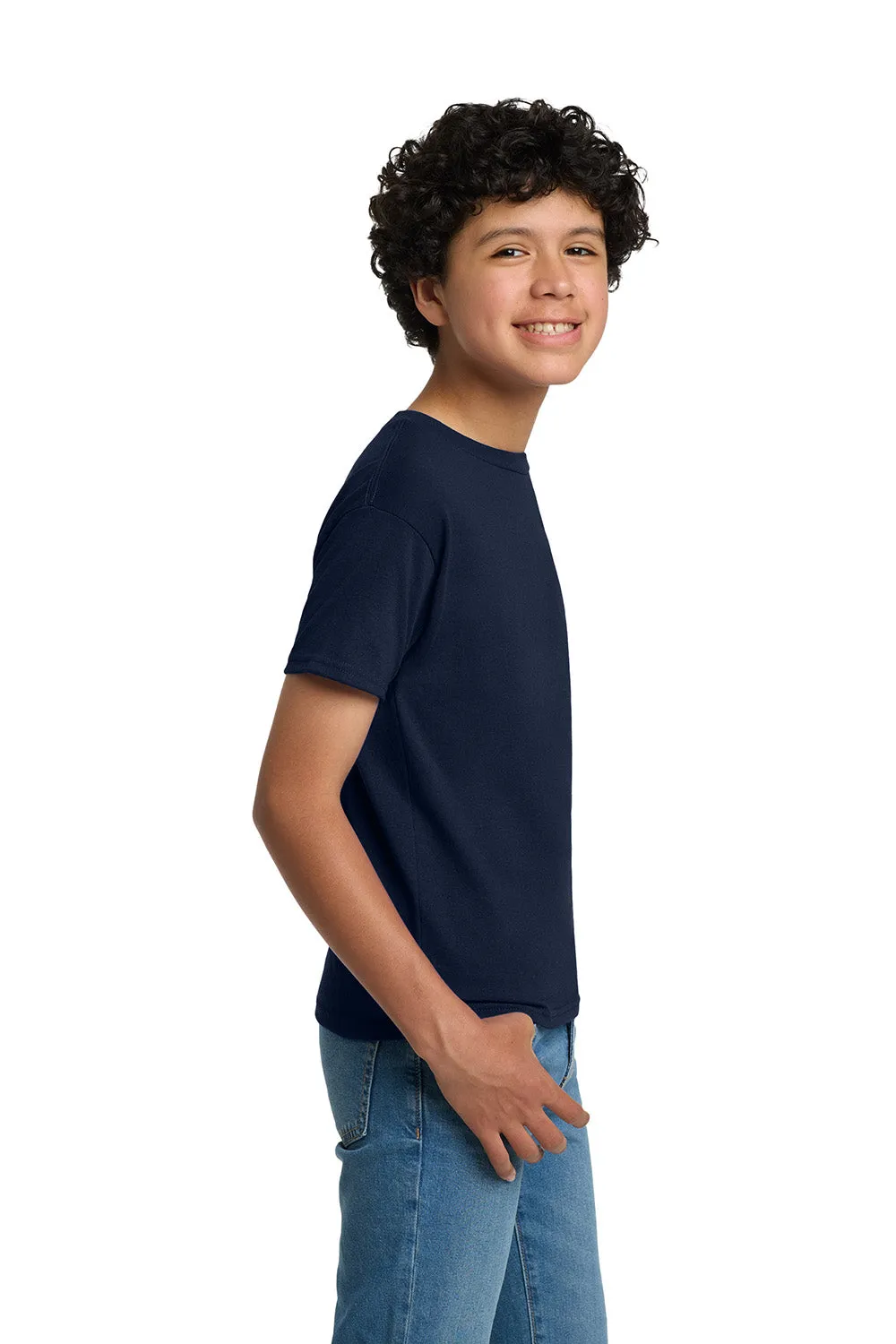Hanes Youth EcoSmart Kurzarm-Rundhals-T-Shirt - Marineblau