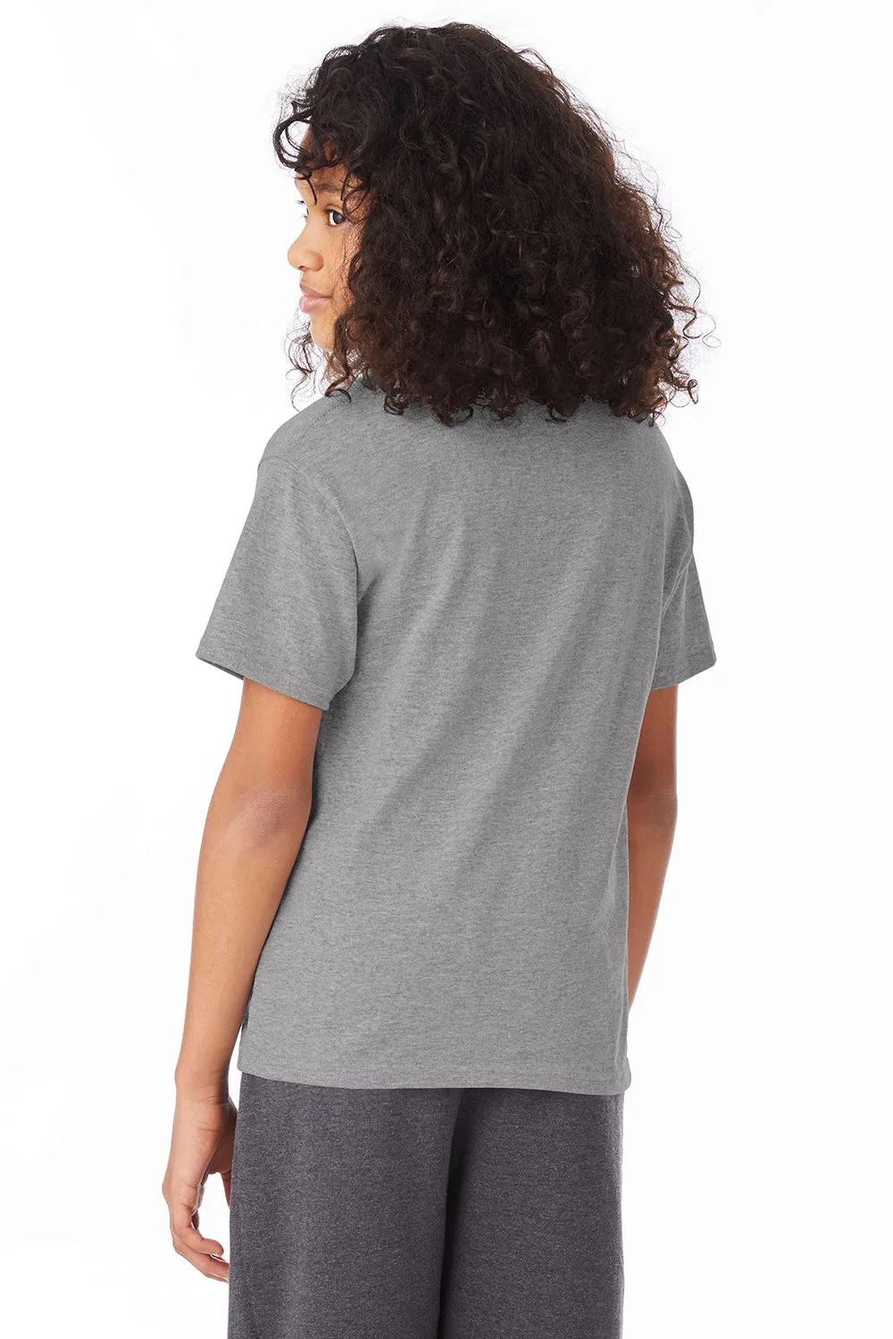 Hanes Youth EcoSmart Kurzarm-Rundhals-T-Shirt - Oxford Grau