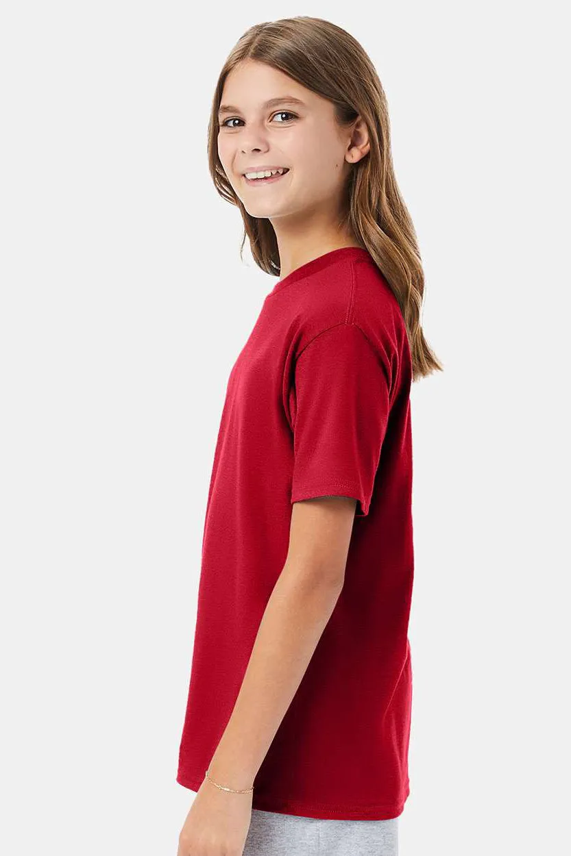 Hanes Youth Nano-T Kurzarm Rundhals T-Shirt - Tiefrot