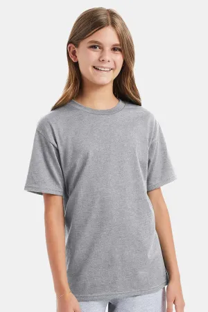 Hanes Youth Nano-T Kurzarm Rundhals T-Shirt - Hellstahlgrau