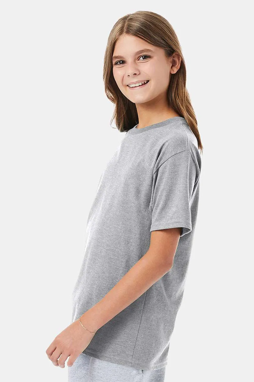 Hanes Youth Nano-T Kurzarm Rundhals T-Shirt - Hellstahlgrau