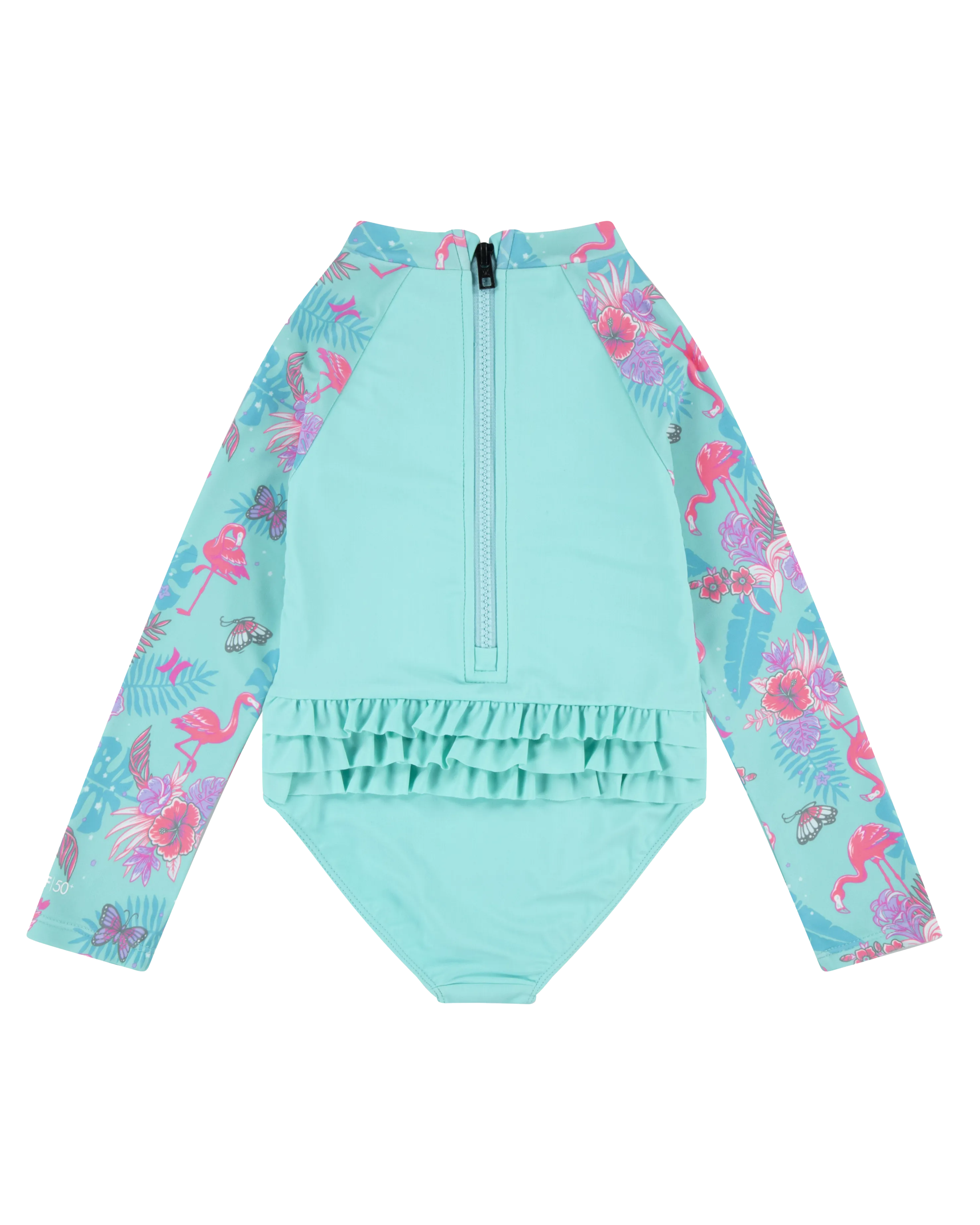 Hurley Clothing Mädchen Rüschen-Einteiler Badeanzug in Aurora Grün