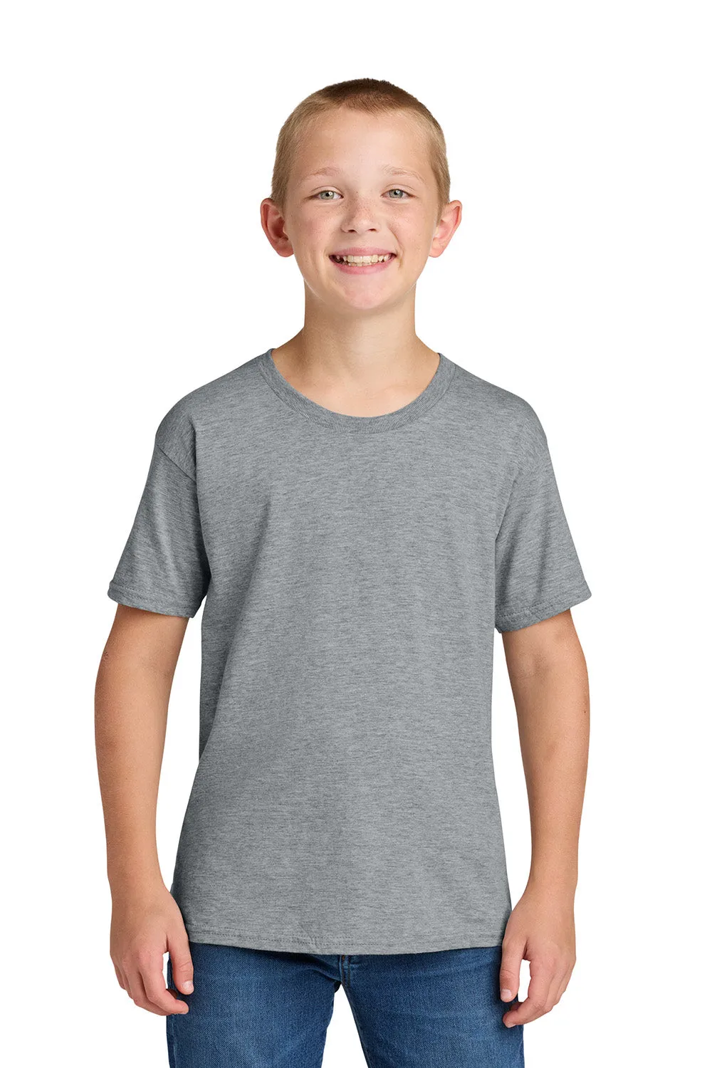 Jerzees Youth Classics Kurzarm Rundhals T-Shirt - Heather Grau