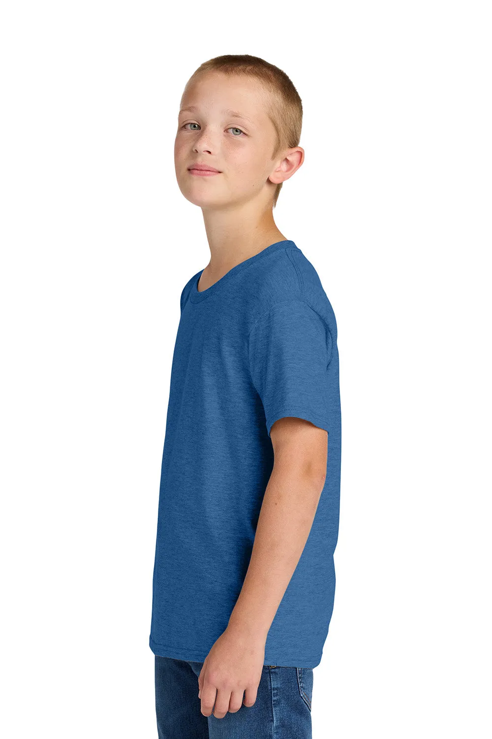 Jerzees Youth Classics Kurzarm Rundhals T-Shirt - Meliert Retro Royalblau