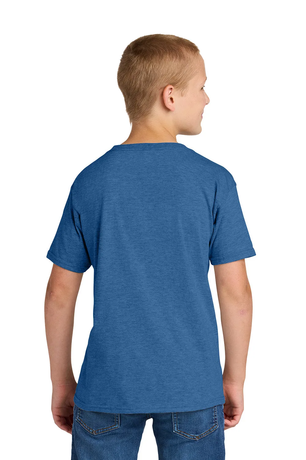 Jerzees Youth Classics Kurzarm Rundhals T-Shirt - Meliert Retro Royalblau