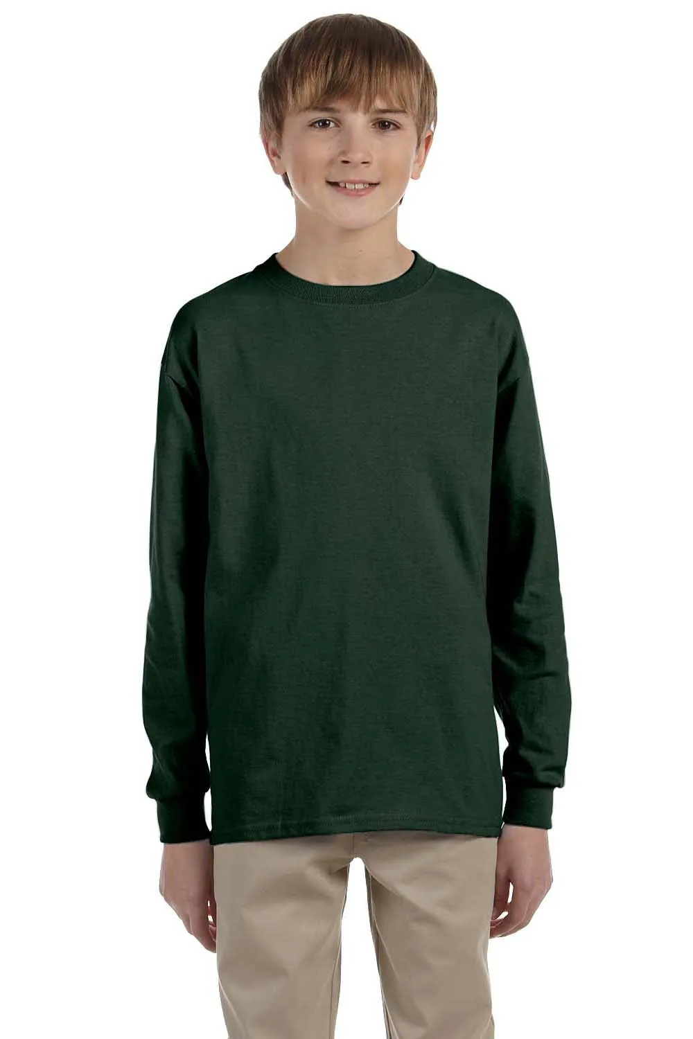 Jerzees Youth Dri-Power Feuchtigkeitstransport Langarm Rundhals T-Shirt - Waldgrün