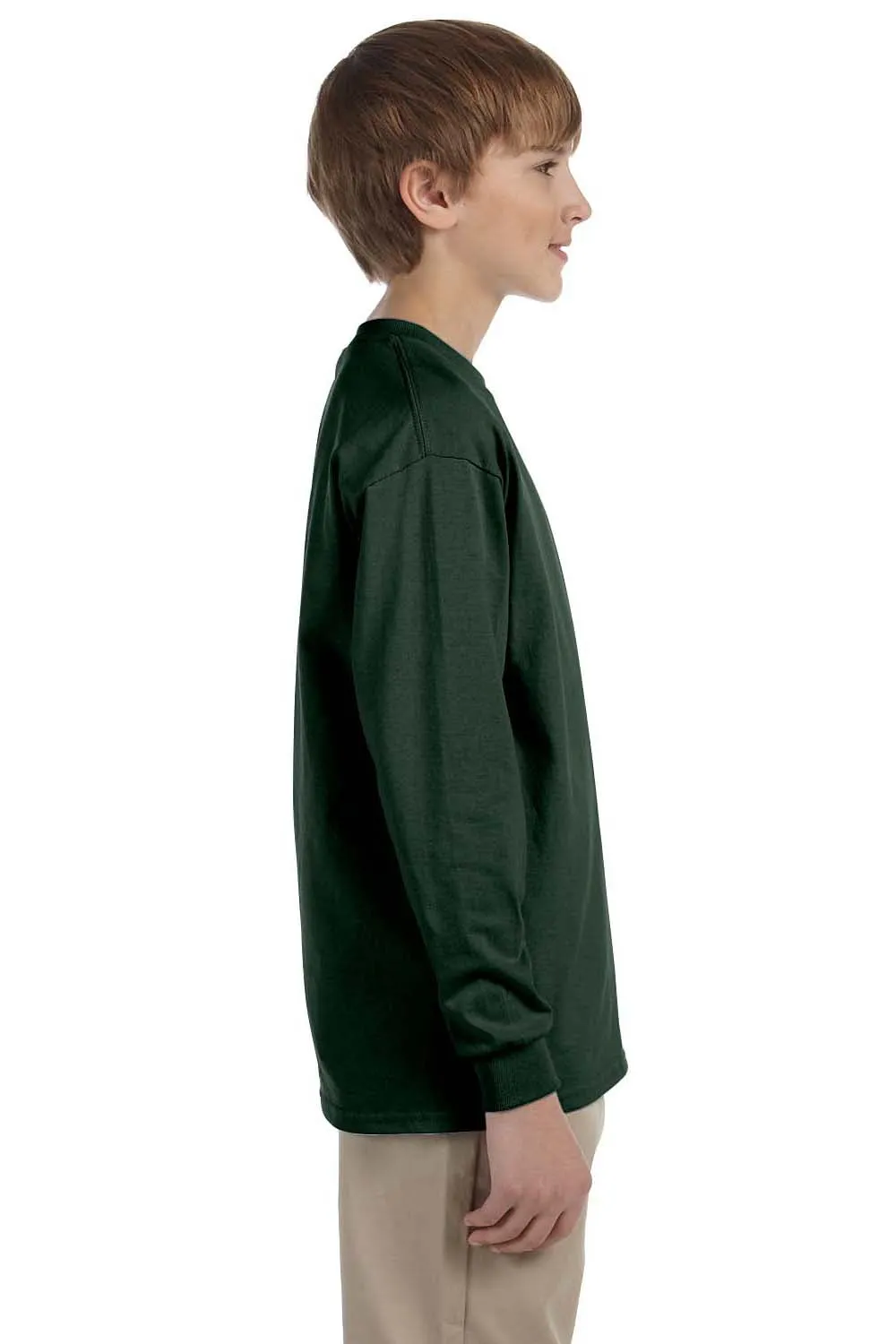 Jerzees Youth Dri-Power Feuchtigkeitstransport Langarm Rundhals T-Shirt - Waldgrün