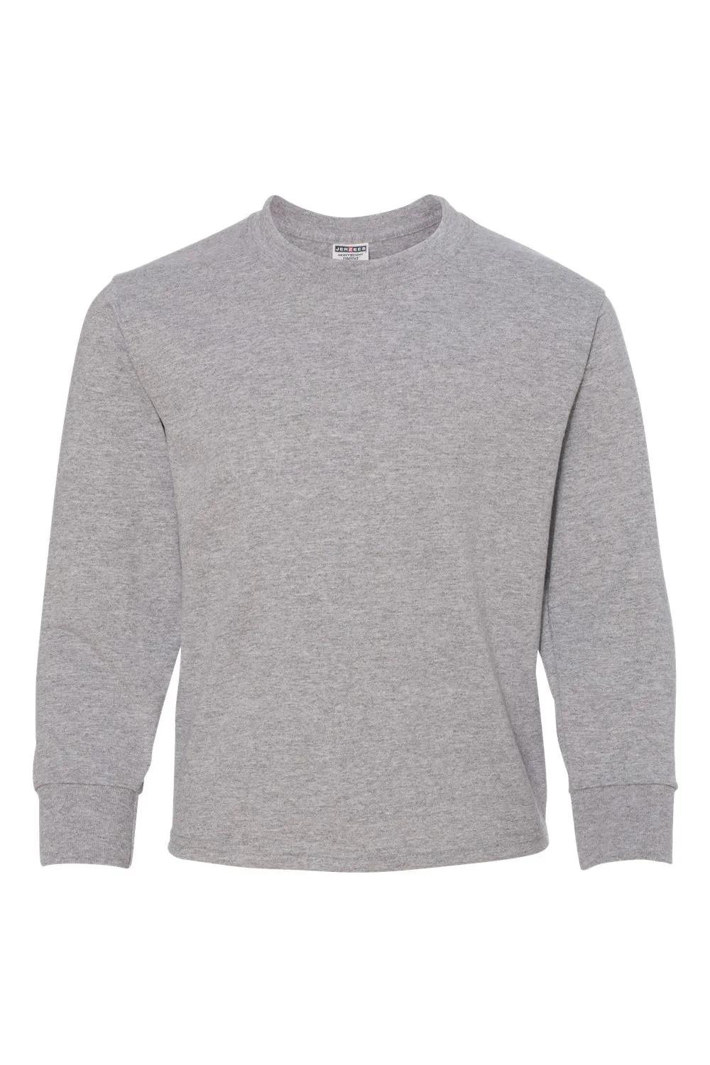 Jerzees Youth Dri-Power Feuchtigkeitstransport Langarm Rundhals T-Shirt - Heather Grey