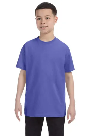 Jerzees Youth Dri-Power Feuchtigkeitstransportierendes Kurzarm-T-Shirt mit Rundhalsausschnitt - Violett