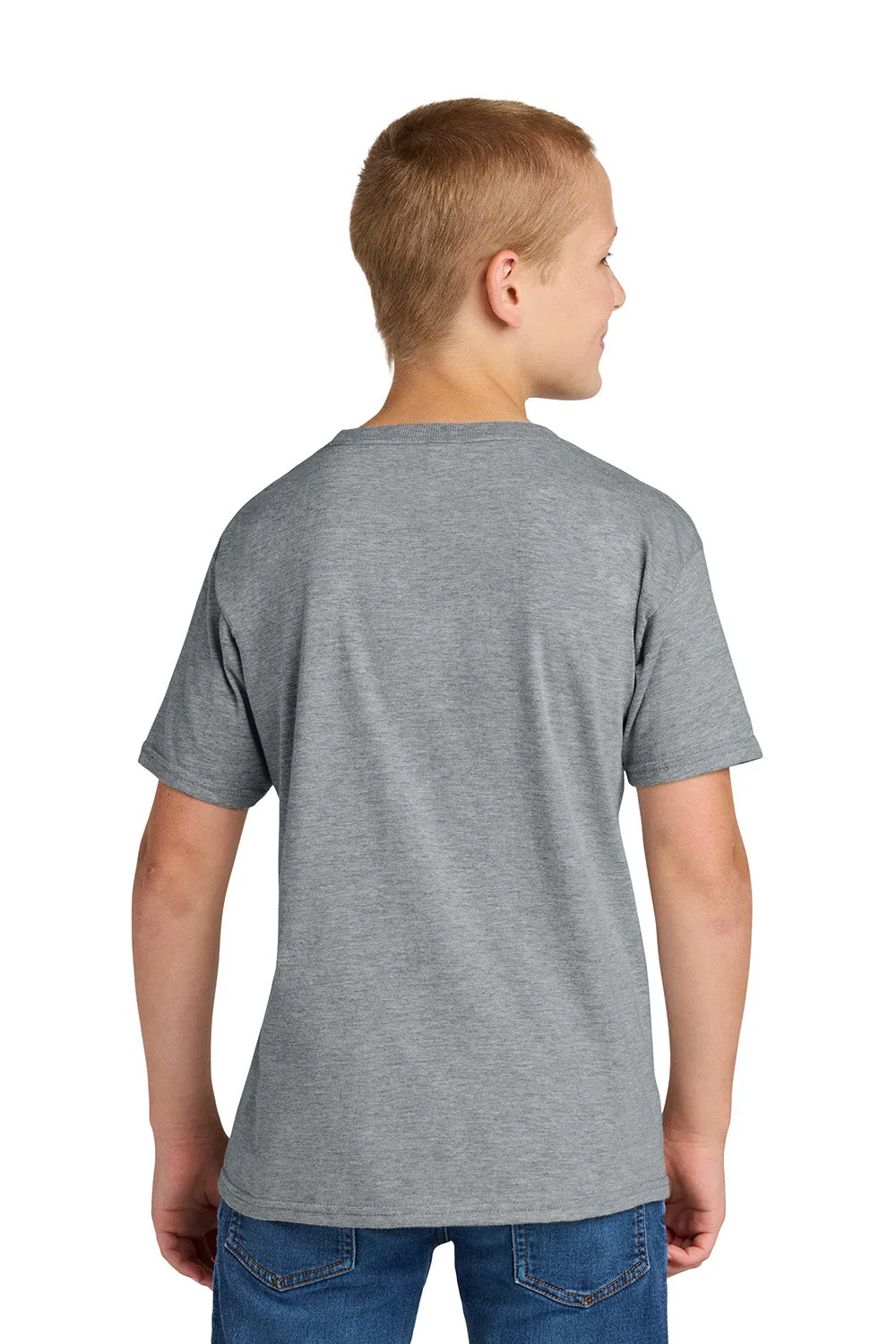 Jerzees Youth Ultimate Kurzarm Rundhals T-Shirt - Meliertes Grau
