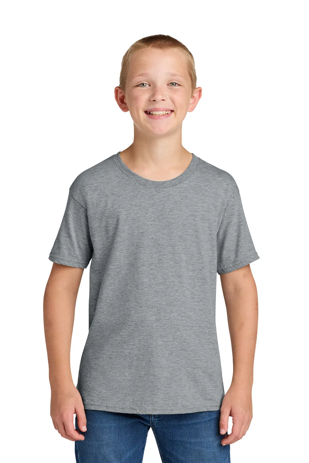 Jerzees Youth Ultimate Kurzarm Rundhals T-Shirt - Meliertes Grau
