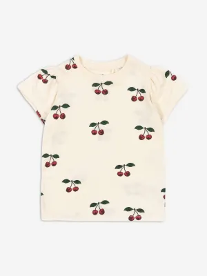 Konges Sl?jd Mädchen Famo Puff Kirsch T-Shirt in Elfenbein