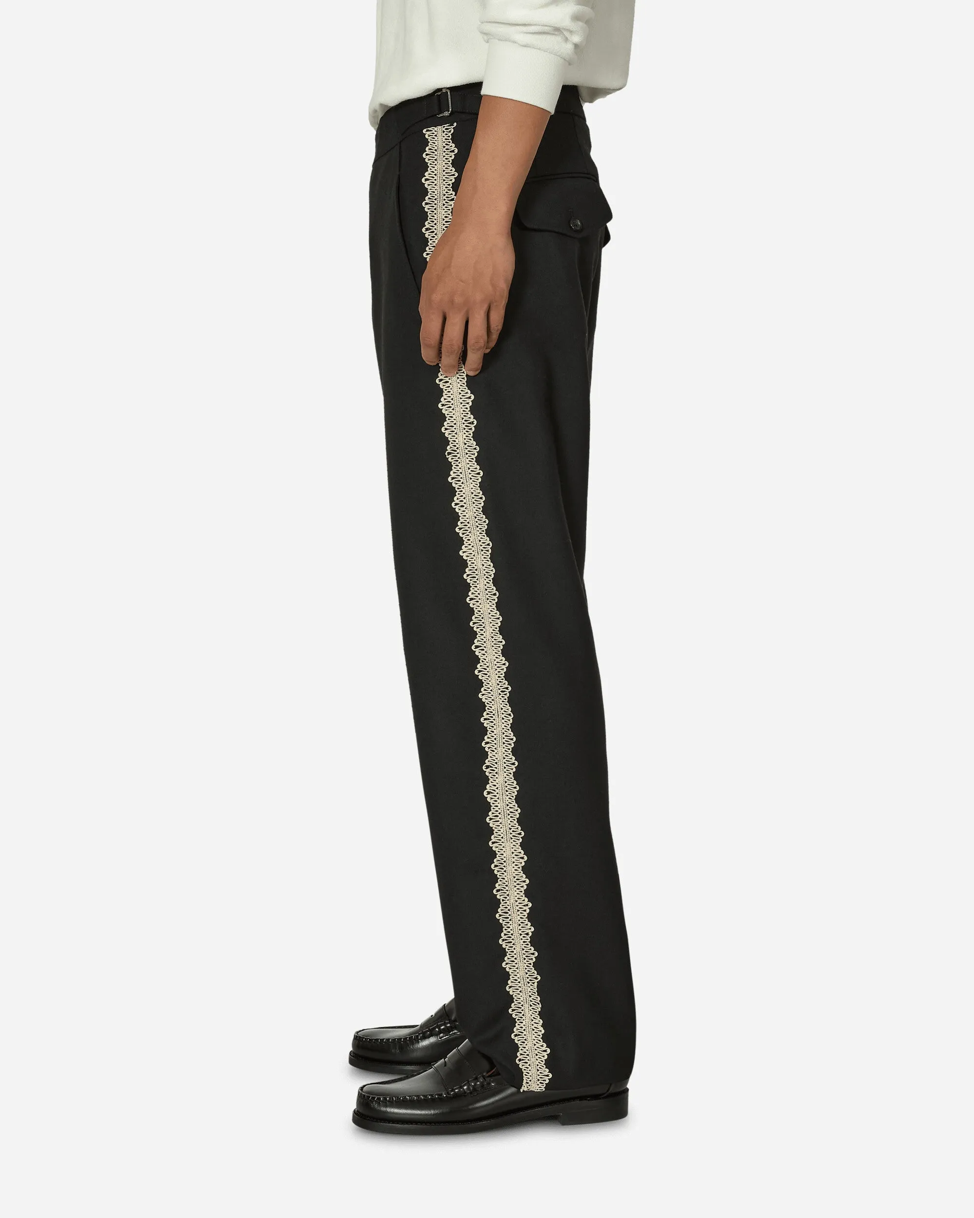 Lacework Seitliche Schnallen Hose Schwarz