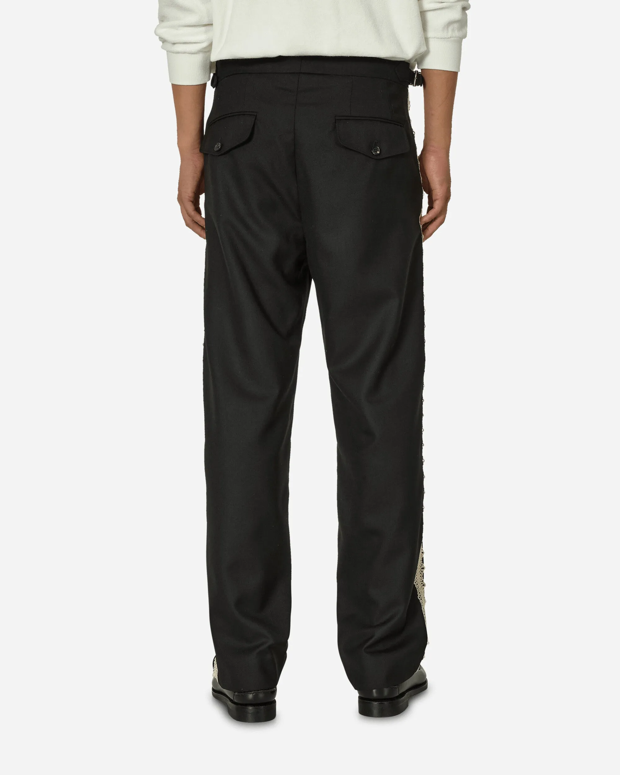 Lacework Seitliche Schnallen Hose Schwarz