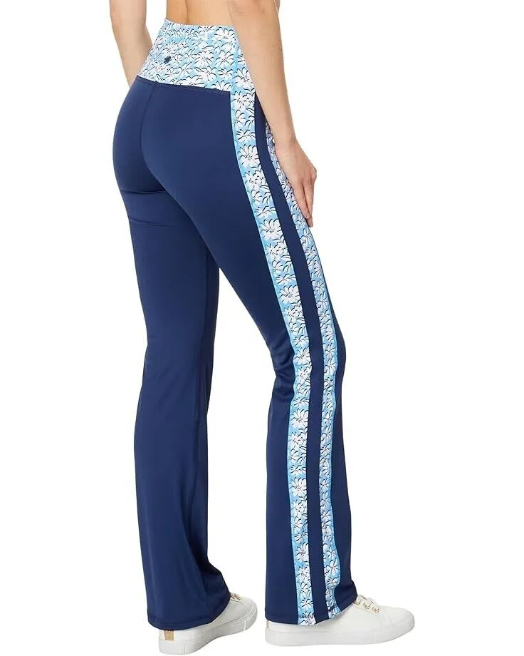 Lilly Pulitzer Carpe Vita Legging Damen Größte S Marine Blumenmuster Dehnbar Weit Geschnitten ERK136