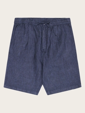Loose Linen shorts - Yarndyed - Total Eclipse