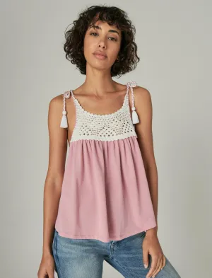 Lucky Brand Häkel-Top Zartes Orchidee Lucky Brand
