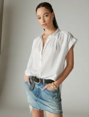 Lucky Brand Dolman Popover Hemd Leuchtendes Weiß Lucky Brand