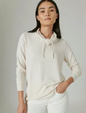 Lucky Brand Funnel Neck Cloud Jersey Pullover Straw Heather Lucky Brand