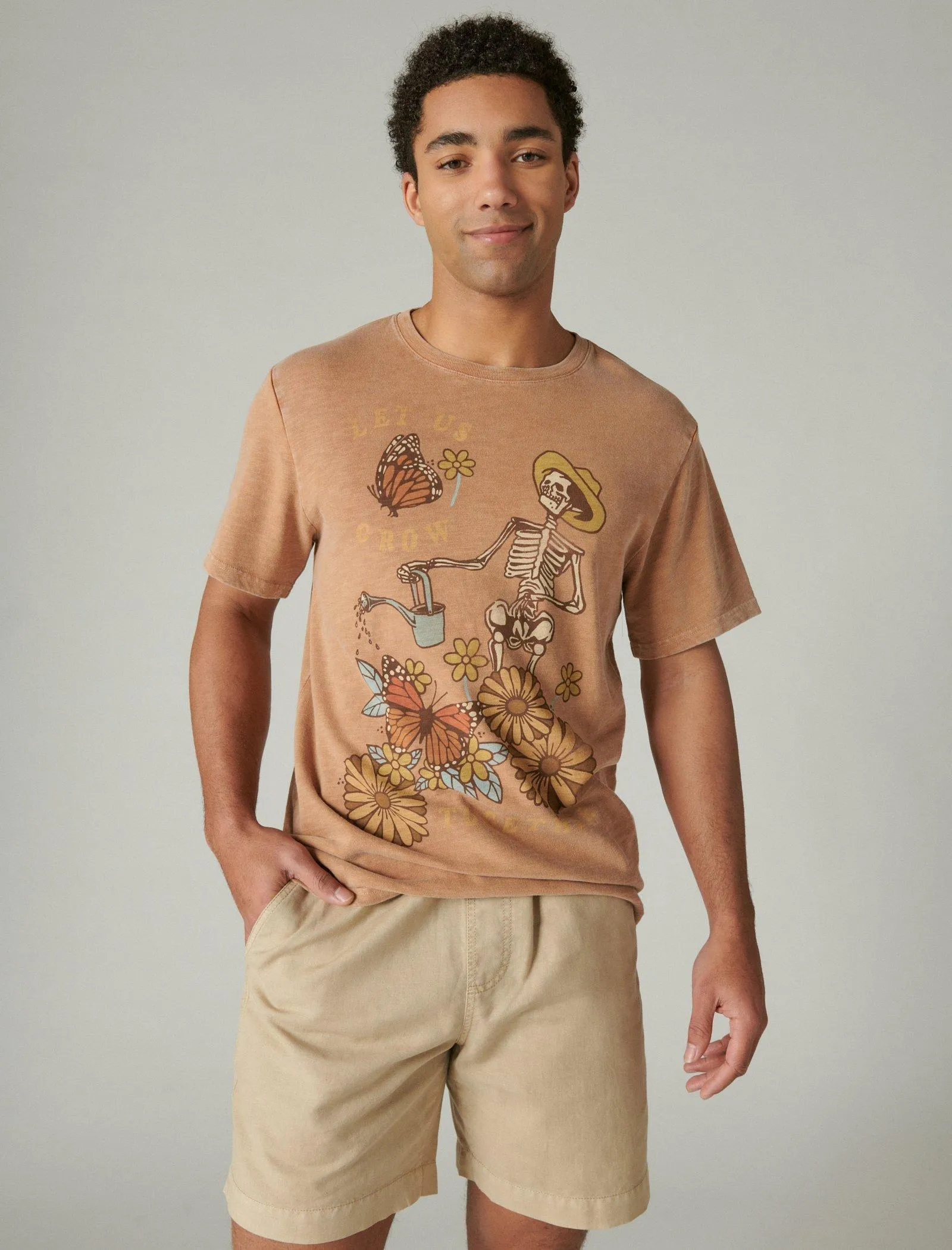 Lucky Brand Grow Together Skeleton T-Shirt Macchiato Lucky Brand