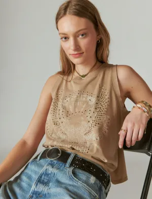 Lucky Brand Join The Revolution Tank Camel Lucky Brand
