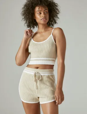 Lucky Brand Rippenstrick-Sweater-Top Kombination in Austern-Grau Lucky Brand