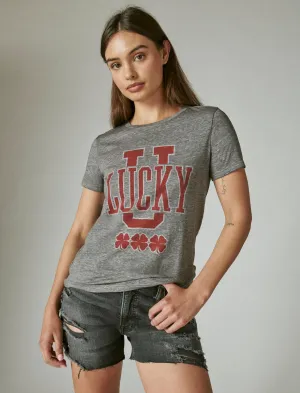 Lucky Brand Lucky U Klassisches Crew-Shirt Heather Grau Lucky Brand