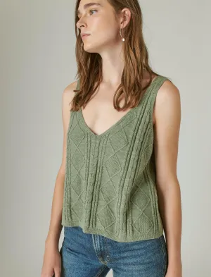 Lucky Brand Pointelle Crop Top Meerschaum Lucky Brand
