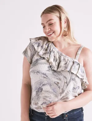 Lucky Brand Tropisches Ein-Schulter-Top Natur Mehrfarbig Lucky Brand