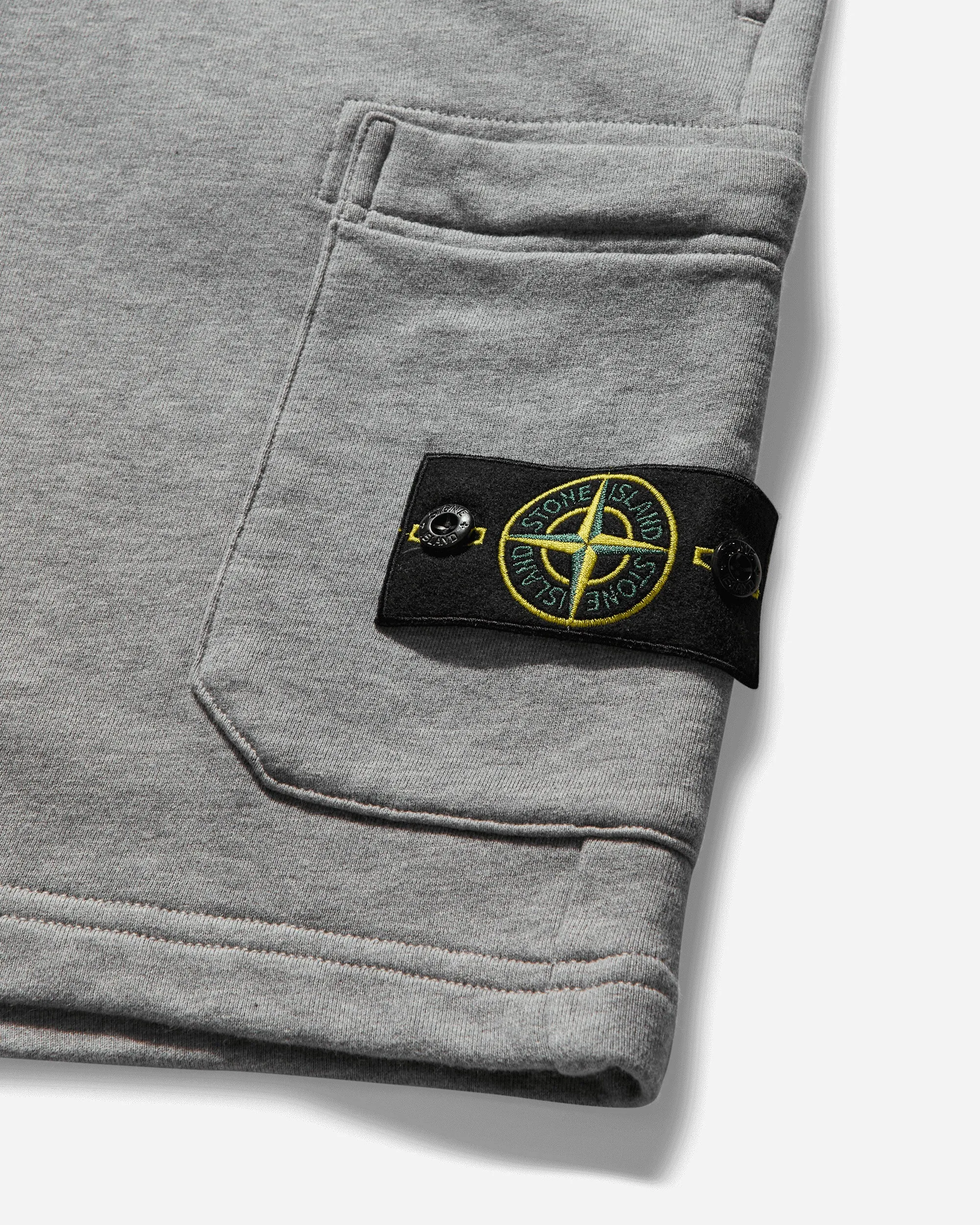 Herren-Baumwoll-Fleece-Shorts meliert grau (garment dyed)